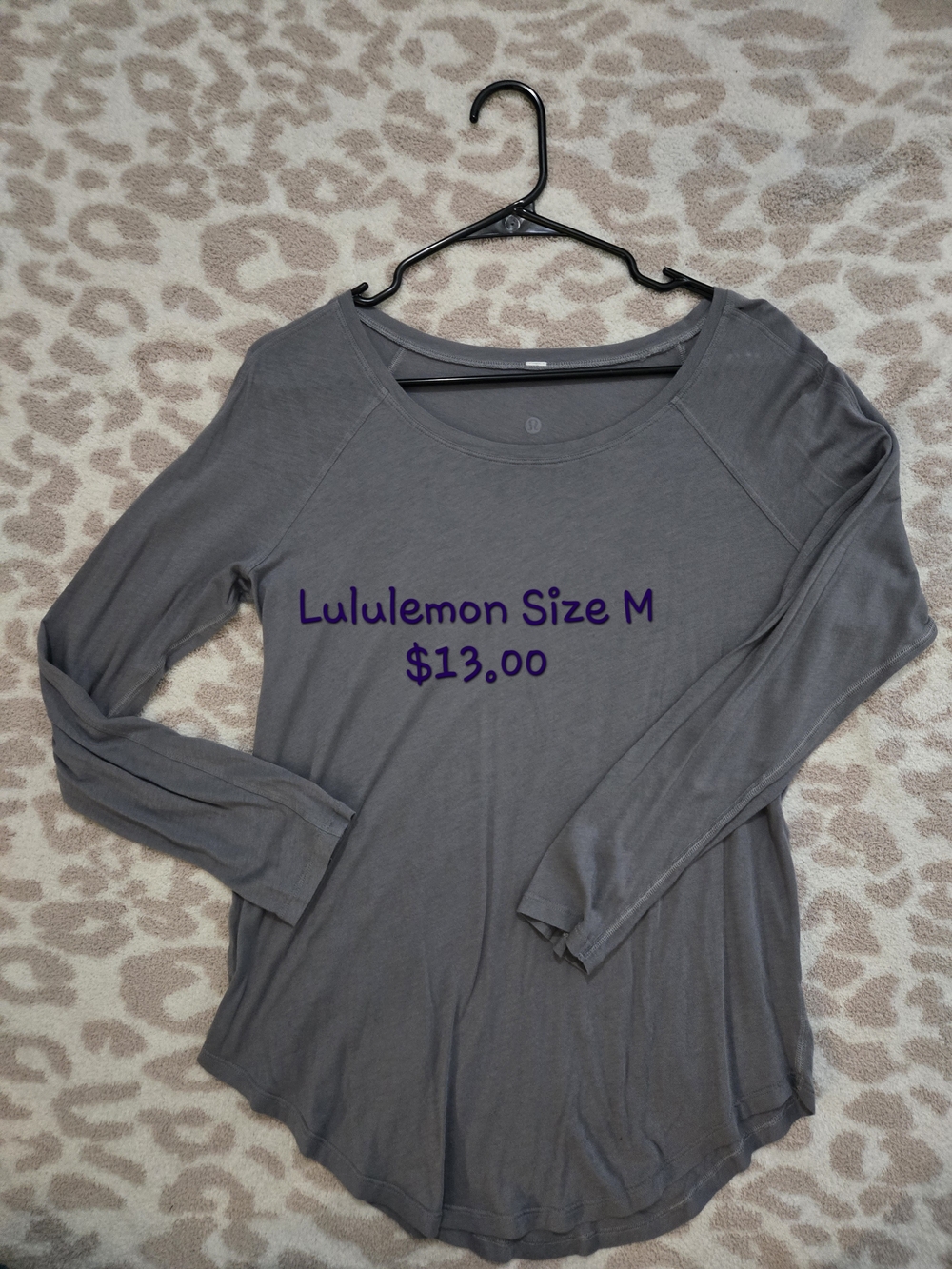 lululemon athletica Gray Long Sleeve Scoop Neck Top